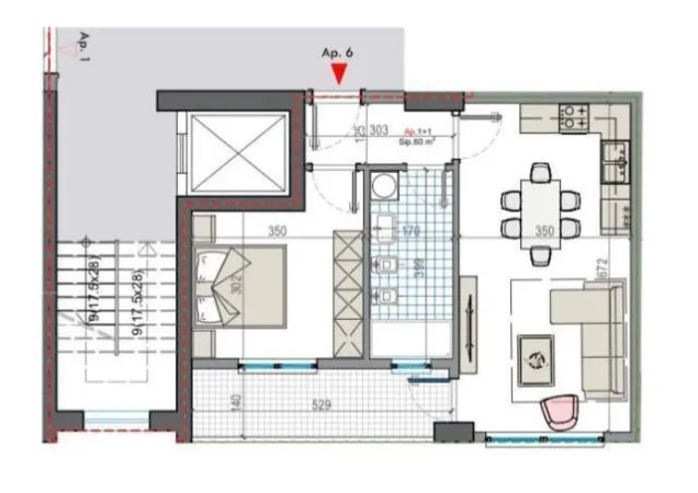 Tirane, shitet apartament 1+1 Kati 1, 45.000 Euro (Rruga Teuta)