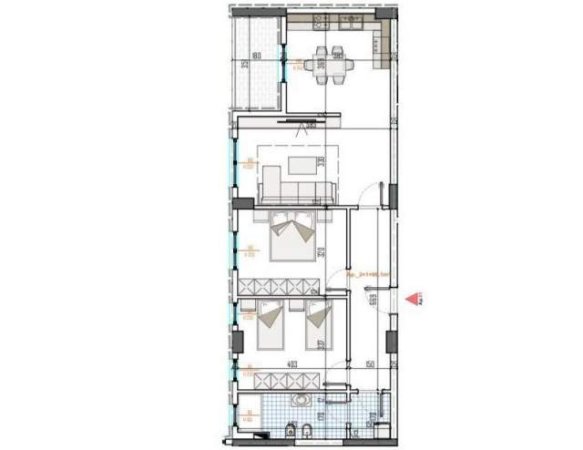 Tirane, shitet apartament 2+1 Kati 2, 109 m² 920 Euro/m2 (UNAZA E MADHE)
