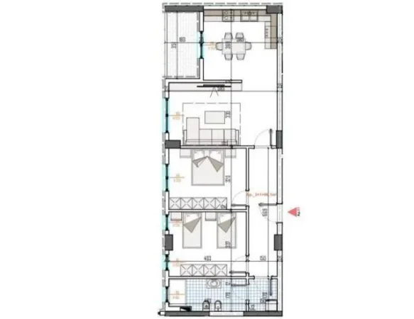 Tirane, shitet apartament 2+1 Kati 2, 109 m² 920 Euro/m2 (UNAZA E MADHE)