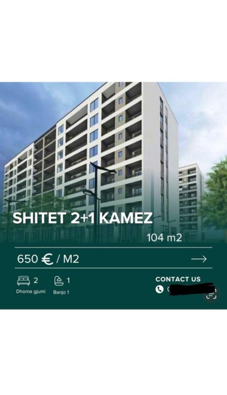 Tirane, shitet apartament 2+1+BLK Kati 6, 104 m² 67.600 Euro (Rr Teuta)