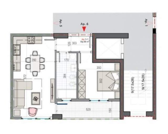 Tirane, shes apartament 1+1 Kati 8, 69 m² 45.000 Euro (Kamez)