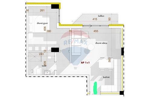 Tirane, shitet apartament 1+1 Kati 1, 112.217 Euro (Shkolla e Kuqe)