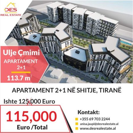 Tirane, shitet apartament 113 m² 115.000 Euro (TIRANË)