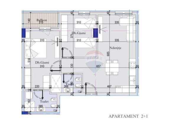 Tirane, shitet apartament 2+1 95 m² 89.300 Euro (Rruga 29 Nentori)