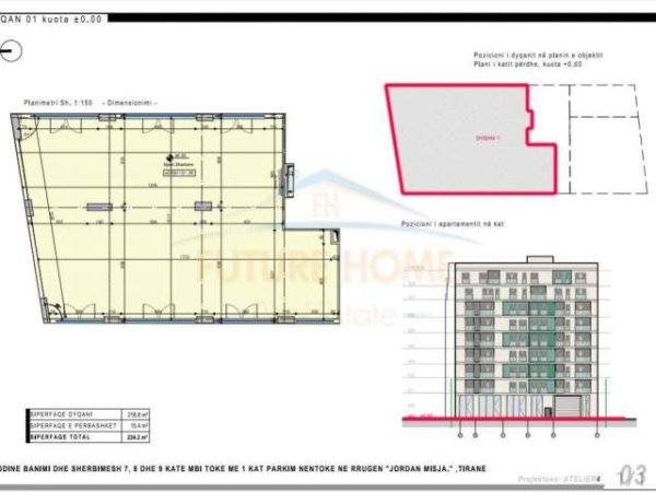 Tirane, shitet ambjent biznesi Kati 0, 234 m² 820.000 Euro (Rr.Jordan Misja)