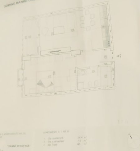 Tirane, shitet apartament Kati 6, 66 m² 59.400 Euro