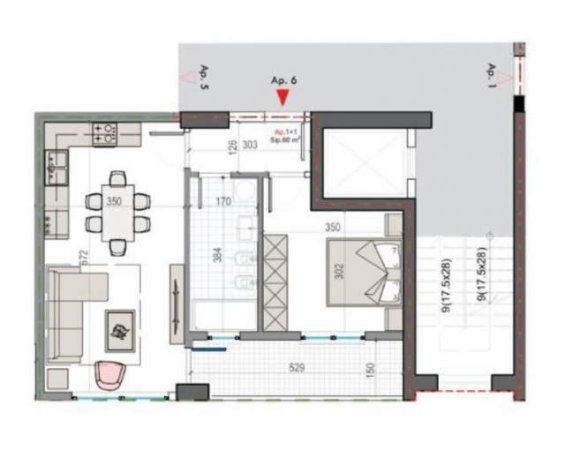 Tirane, shitet apartament 1+1 Kati 1, 68 m² 50.000 Euro (Rruga Teuta)