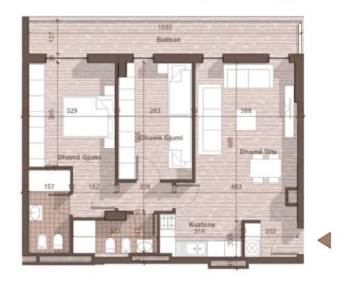 Tirane, shitet 2+1+BLK Kati 8, 110 m² 90.000 Euro