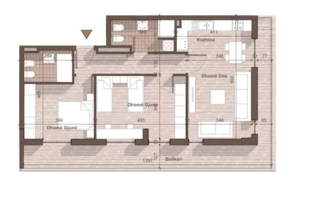 Tirane, shitet apartament 2+1 Kati 3, 128 m² 820 Euro/m2 (PRANE QTU)