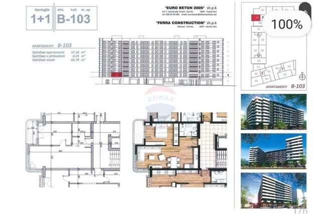 Tirane, shitet apartament 66 m² 98.685