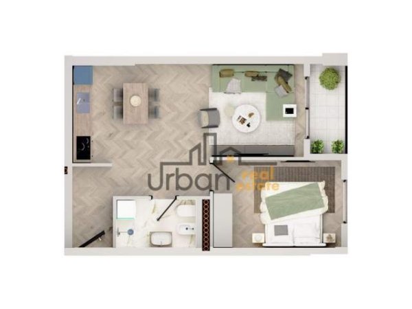 Tirane, shes apartament 1+1+BLK Kati 6, 64 m² 52.800 Euro (Univers City)