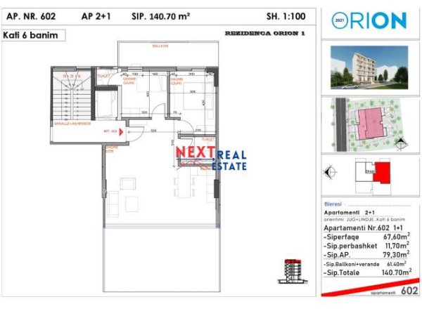 Sarande, shitet apartament 2+1+BLK Kati 6, 140 m² 280.000 Euro (Prane “Santa Quaranta”)