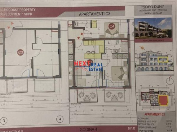 Vlore, shitet apartament 1+1+BLK Kati 1, 55 m² 147.534 Euro (DHERMI)