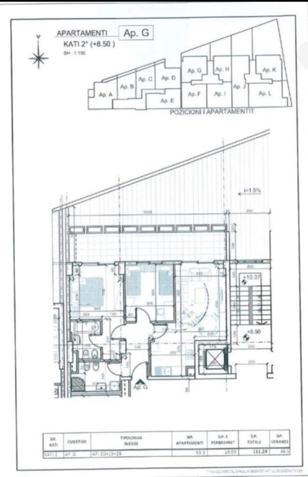 Tirane, shes apartament 2+1+A+BLK Kati 3, 160 m² 250.000 Euro (komuna e Parisit)