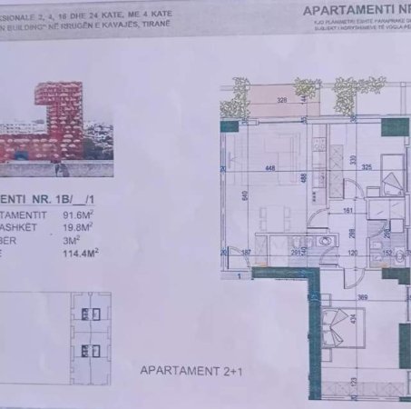 Tirane, shitet apartament 2+1+BLK Kati 11, 114 m² 228.000 Euro (Tirana Garden Building)
