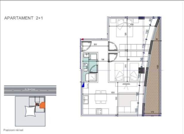 Tirane, shitet apartament 2+1 Kati 5, 94 m² 205.000 Euro (Rruga Mine Peza)