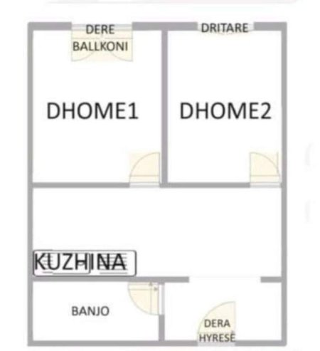 Tirane, shitet apartament 2+1 Kati 2, 50 m² 80.000 Euro (Kodra e Diellit)