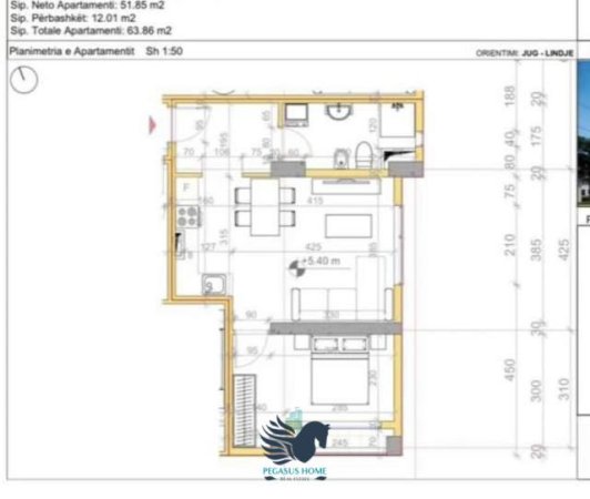 Tirane, shitet apartament 1+1+BLK Kati 4, 64 m² 110.000 Euro (Ambassada Amerikane)