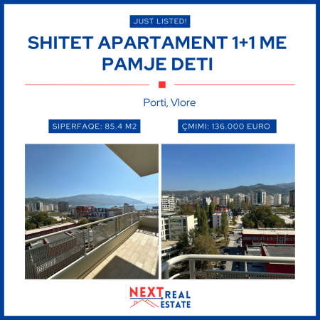 Vlore, shitet apartament 1+1+BLK Kati 10, 85 m² 136.000 Euro (Porti, Vlore)