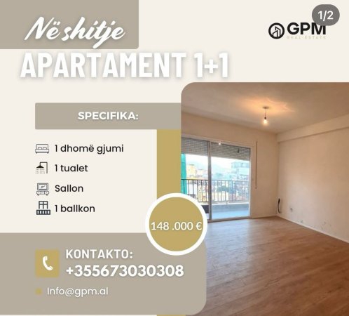 Apartament 1+1 per shitje tek Shkolla e kuqe