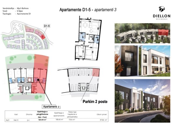 Shitet Apartament Modern 2+1, Rezidenca Diellon, Tiranë