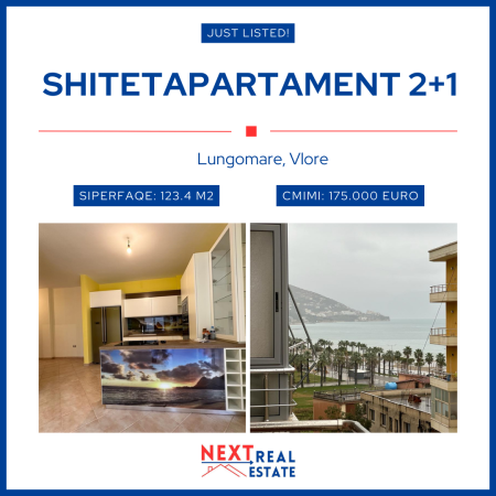 Vlore, shitet apartament 2+1+BLK Kati 7, 123 m²; 175.000 Euro (Prane shkolles se Marines)