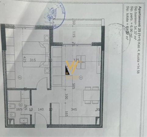 Tirane, shitet apartament 1+1+BLK Kati 4, 61 m² 155.000 Euro (KOMUNA E PARISIT)