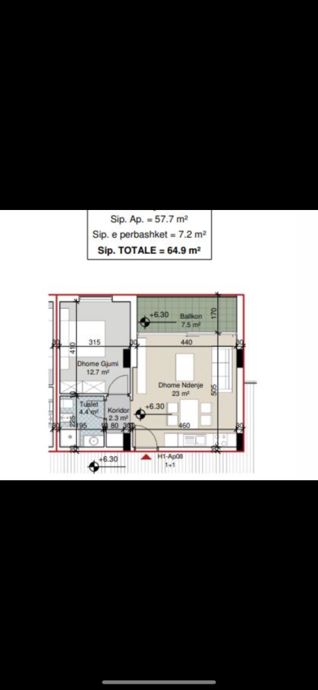 SHITET APARTAMENT 1+1 PORTO LALZI ,HAMALLAJ