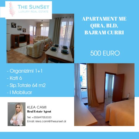 🌟Apartament 1+1 me Qira Bld. Bajram Curri, perballe Gjykates se Rrethit Tirane!🌟