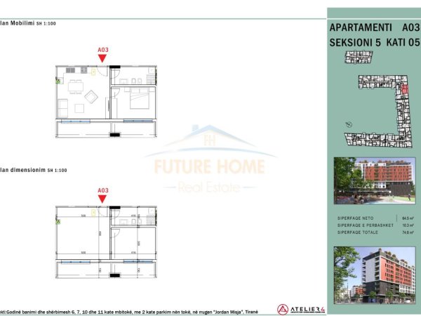 Apartament 1+1 për shitje , Rr.Jordan Misja.