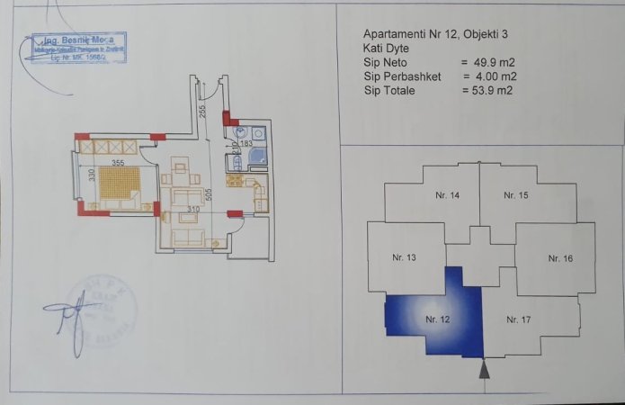 Shitet Apartament ne gjirin e lalzit prane Rezidences San Pietro