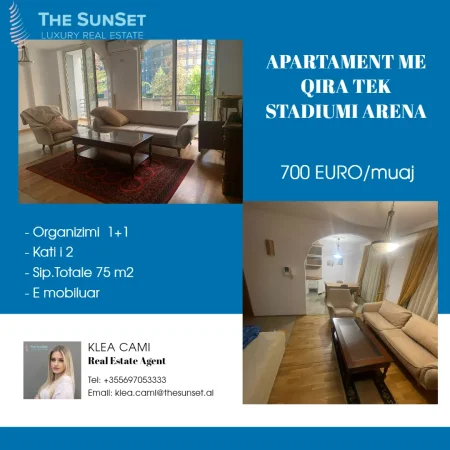 🌟Apartament 1+1 me Qira tek Stadiumi Air Albania🌟