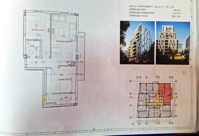 Shitet Super Apartament 2+1 🔷Kati i 6 📍Ruga e Porcelanit 1700€/m2