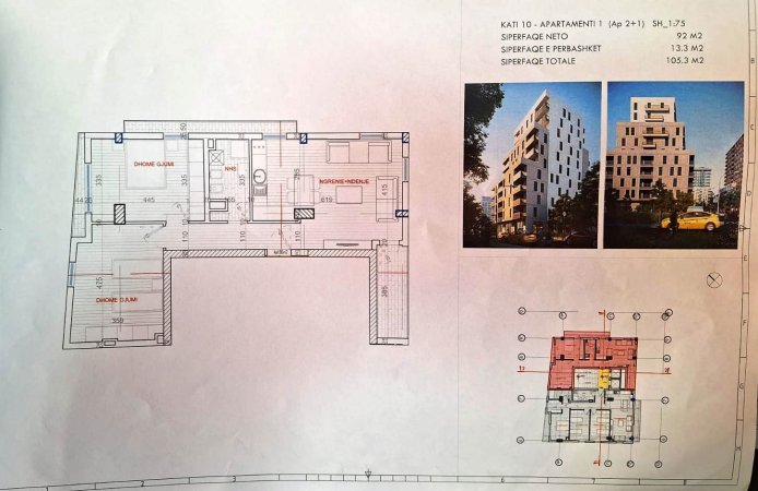 𝗔𝗽𝗮𝗿𝘁𝗮𝗺𝗲𝗻𝘁 𝟮+𝟭, kati i 10 📍Sheshi Shtraus, Xhomlliku 1700 €/m2