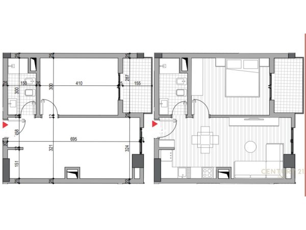 Shitet, Apartament 1+1, 5 Maji, Tiranë