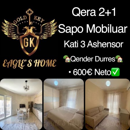 At Qender Durres — Apartament me Qera
• 2+1
• Totalisht Mobiluar 🏡Valuta Qender Durres🏡
• 600€ Neto✅