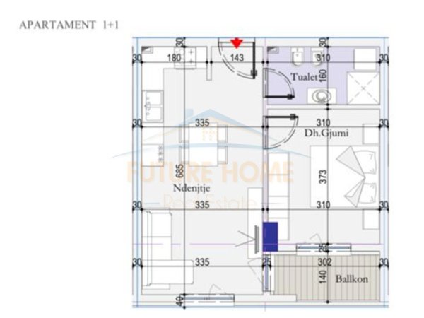 Shitet, Apartament 1+1, Tirana Entry, prane Casa Italia