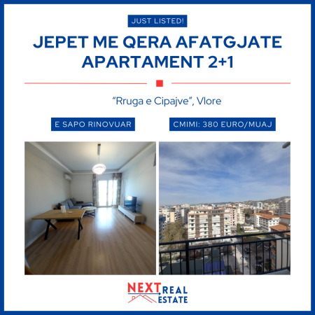 JEPET ME QERA AFATGJATE APARTAMENT 2+1 NE VLORE