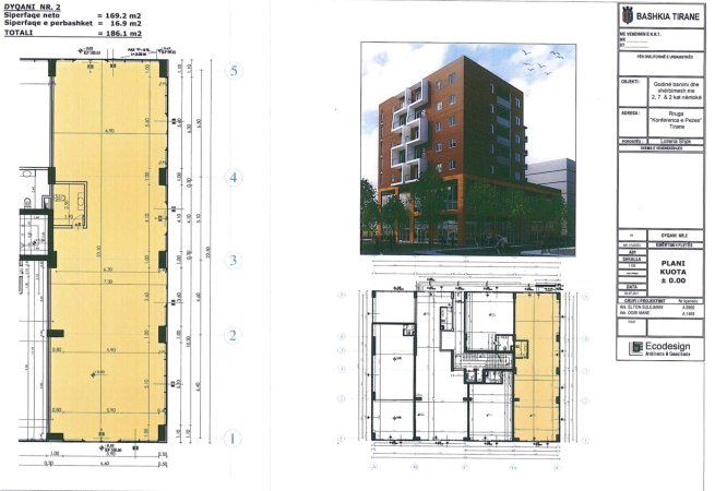 Shitet Dyqan Rr. Kavajes 186m2. 4000€/m