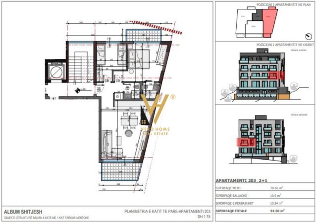 SHITET APARTAMENT 2+1+2 NE SARANDE 179.000 EURO