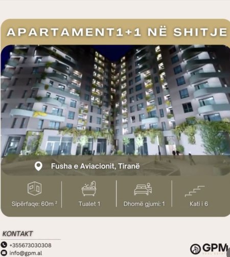 Apartament 1+1 ne shitje tek Fusha e Aviacionit