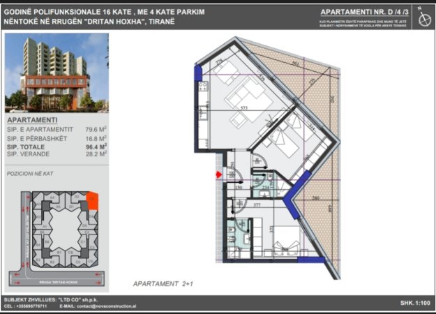 Shiten , Apartamente 2+1+2, Colonnade Residence, 1600eu/m2