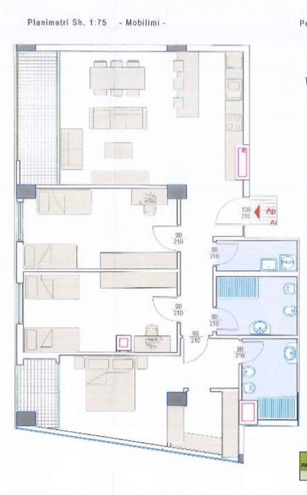 Apartament 3+1+2 në shitje, Skanderbeg Square