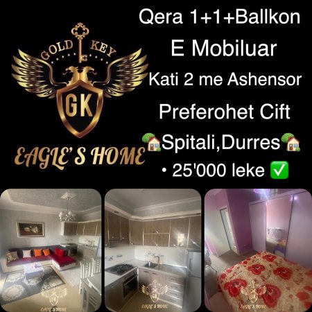 Qera Apartament 
• 1+1 + Ballkon 
• 55 Metra 
• Kati 2 Banim 
🏡Spitali, Klinika Dr.Ilir Shanit🏡
• 25'000 leke ne muaj✅