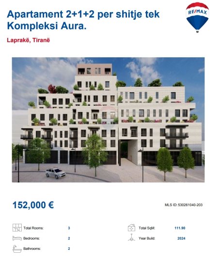 📢 Shitet Aparament 2+1+2 📍Komoleksi Aura