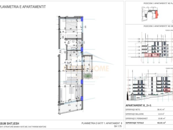 Shitet, Apartament 2+1, Rezidenca Ares 4,Sarande.RV38338