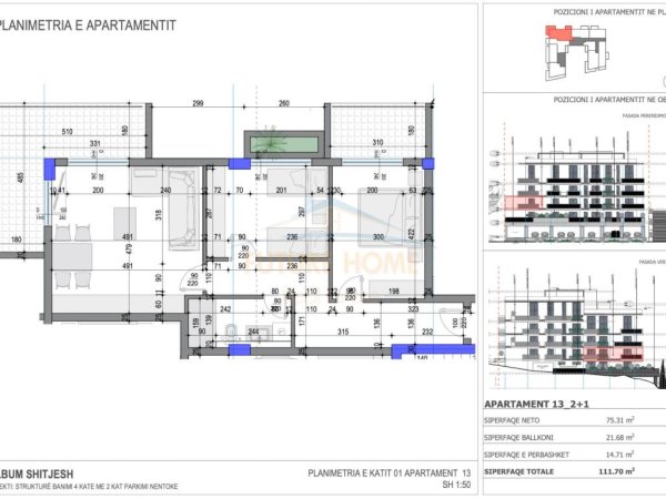 Shitet, Apartament 2+1, Rezidenca Ares 4,Sarande.RV38351