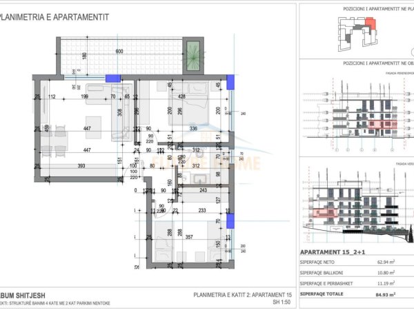 Shitet, Apartament 2+1, Rezidenca Ares 4,Sarande.RV38352