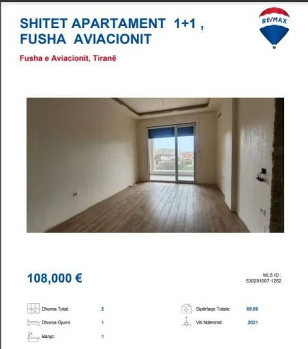 Te ish fusha aviacionit apartament ne sbitje