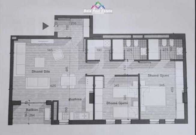 Shitet Apartament 2+1 Tek Kompleksi Univers City (ID B120434) Tirane.